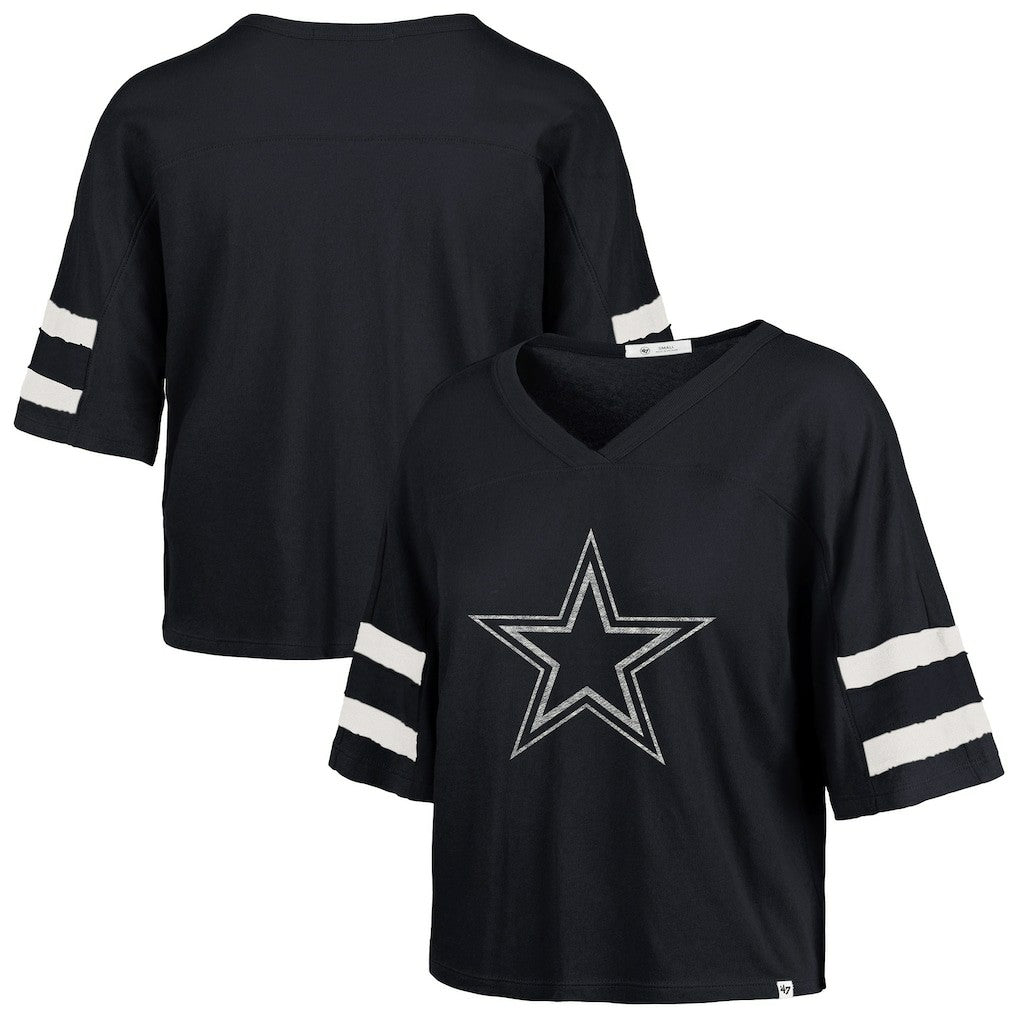 Dallas Cowboys 47 brand '47 Women's Premier Scout Cropped V-Neck T-Shirt