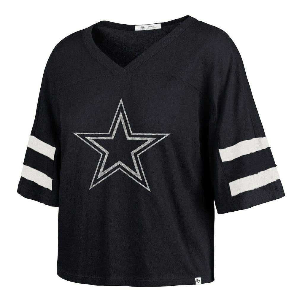 Dallas Cowboys 47 brand '47 Women's Premier Scout Cropped V-Neck T-Shirt