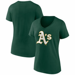 Athletics Women's Logo V-Neck T-Shirt | MLB For sale