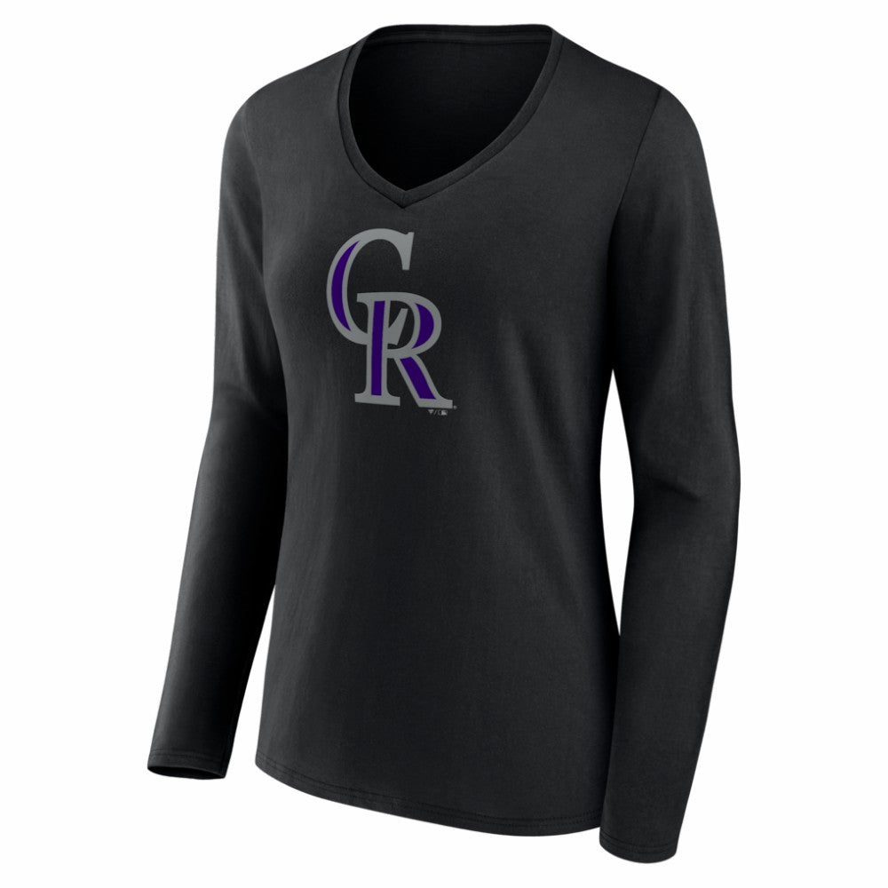 Colorado Rockies Women's Logo Long Sleeve V-Neck T-Shirt | MLB Sale