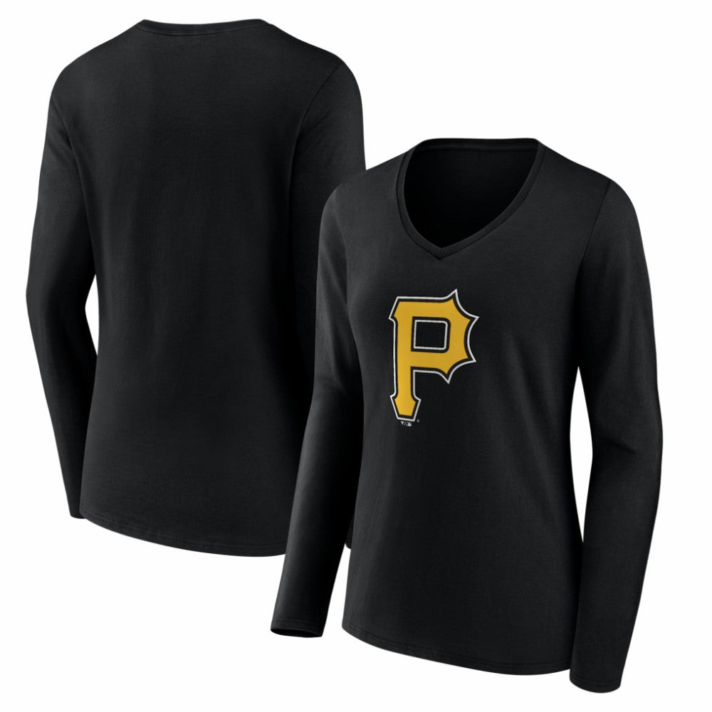 Pittsburgh Pirates Women's Logo Long Sleeve V-Neck T-Shirt | MLB Online