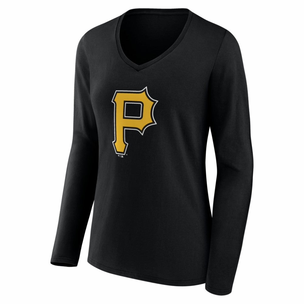 Pittsburgh Pirates Women's Logo Long Sleeve V-Neck T-Shirt | MLB Online