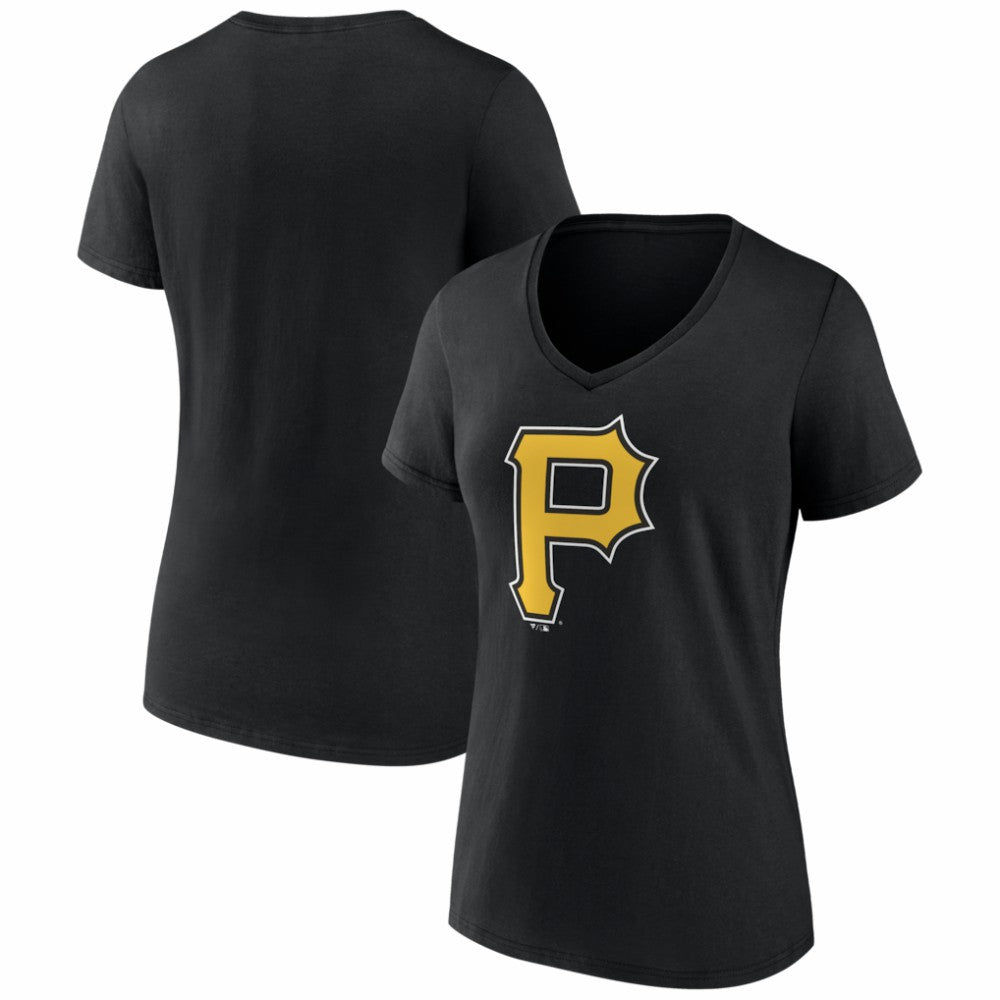 Pittsburgh Pirates Women's Logo V-Neck T-Shirt | MLB New