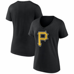 Pittsburgh Pirates Women's Logo V-Neck T-Shirt | MLB New