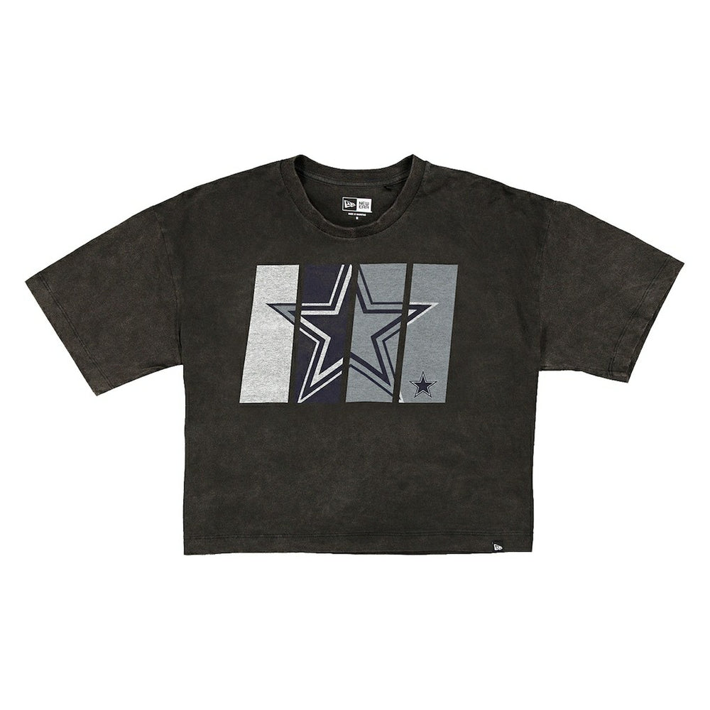 Dallas Cowboys New Era Women's Boxy Cropped Sport Night Mineral Wash T-Shirt