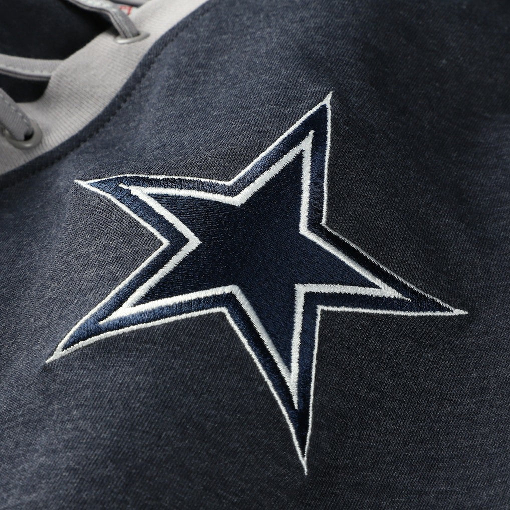 Dallas Cowboys New Era Women's Plus Size Throwback Lace-Up Long Sleeve T-Shirt