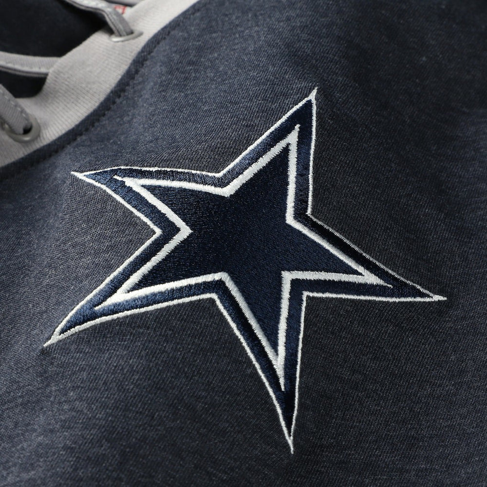 Dallas Cowboys New Era Women's Plus Size Throwback Lace-Up Long Sleeve T-Shirt