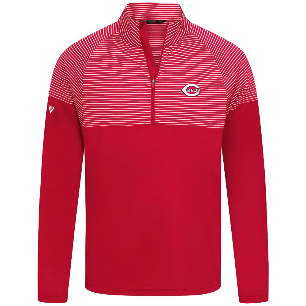 Cincinnati Reds Levelwear Classic Stripes Insignia 2.0 Pullover | MLB Shop