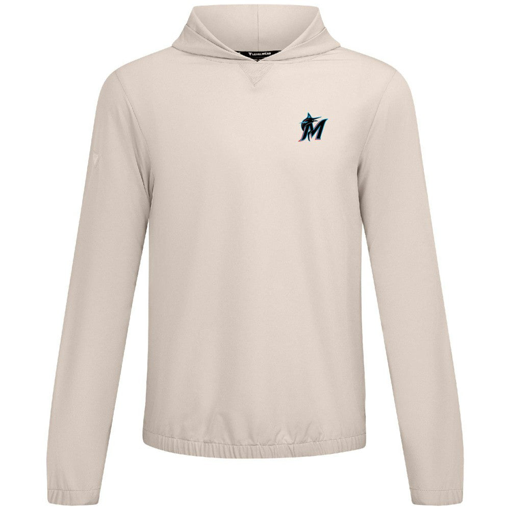 Miami Marlins Levelwear Action Insignia 2.0 Pullover Hoodie | MLB Shop
