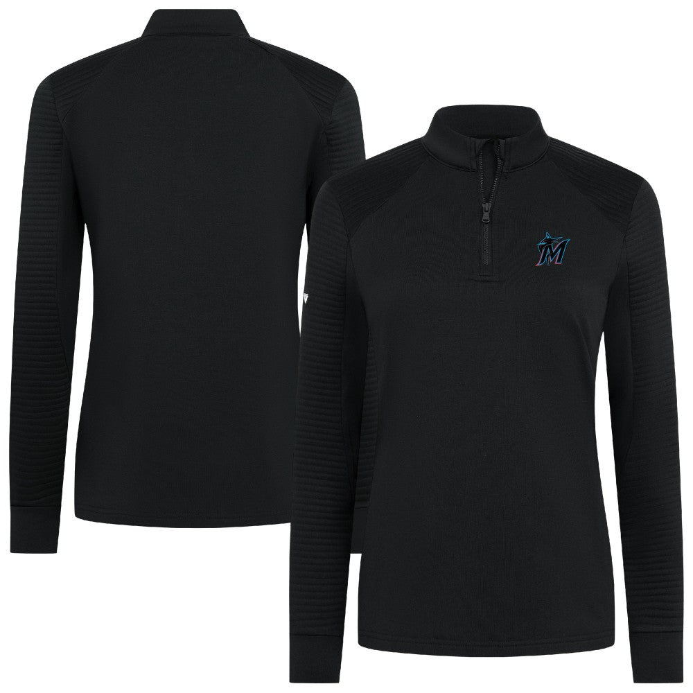 Miami Marlins Levelwear Women's Power Insignia 2.0 Quarter-Zip Pullover Top | MLB Sale