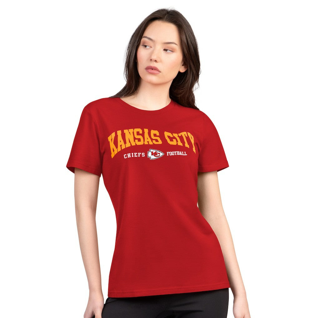 Kansas City Chiefs  G-III 4Her by Carl Banks Women's Super-Slim Lightweight Winning Crew T-Shirt