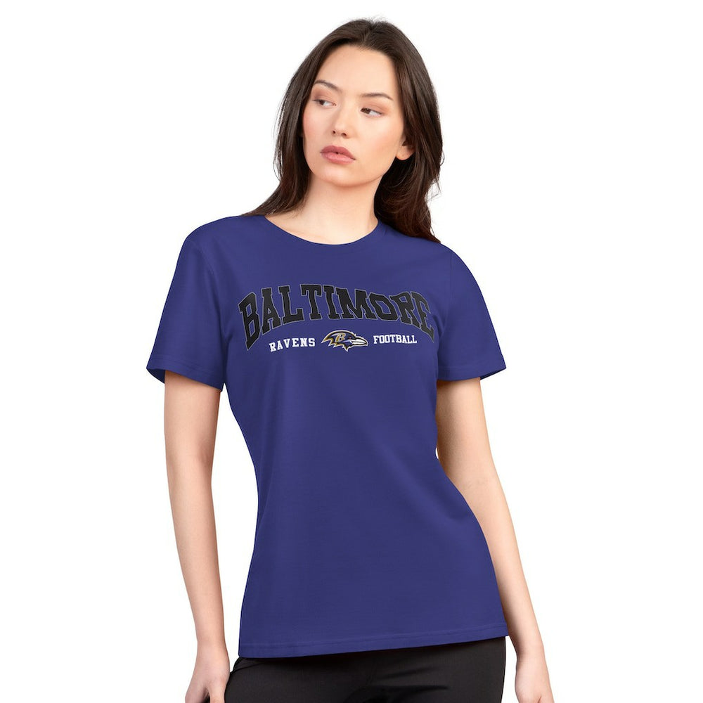 Baltimore Ravens  G-III 4Her by Carl Banks Women's Super-Slim Lightweight Winning Crew T-Shirt
