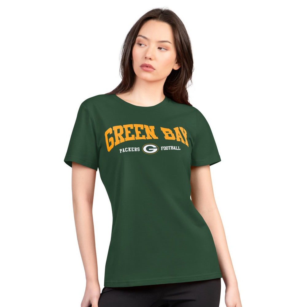 Green Bay Packers  G-III 4Her by Carl Banks Women's Super-Slim Lightweight Winning Crew T-Shirt