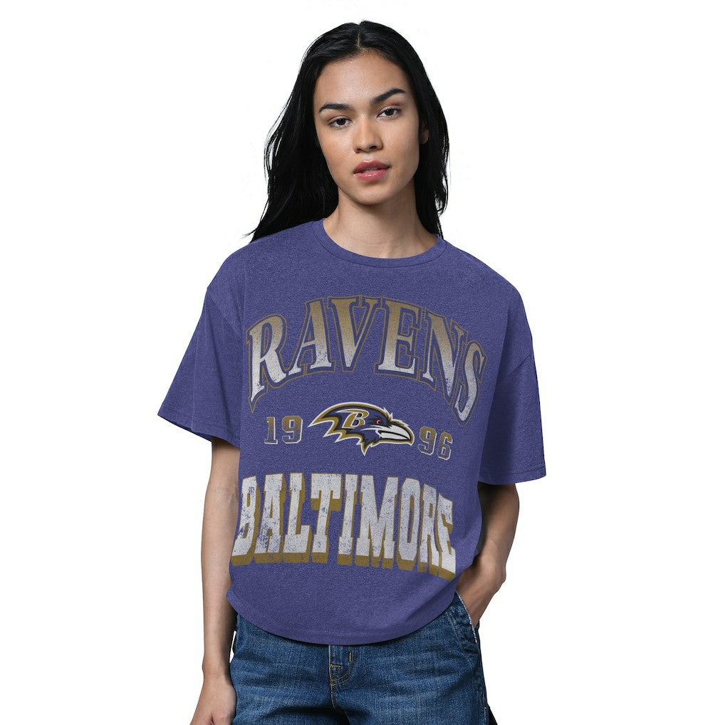 Baltimore Ravens  Starter Women's Oversized Hall of Fame T-Shirt