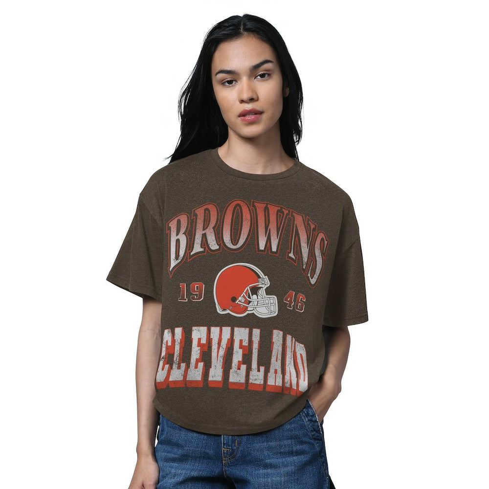 Cleveland Browns  Starter Women's Oversized Hall of Fame T-Shirt