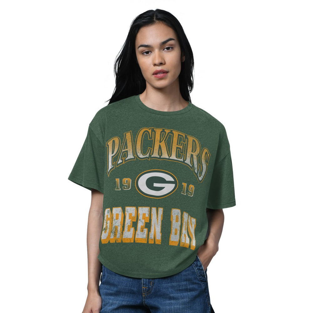 Green Bay Packers  Starter Women's Oversized Hall of Fame T-Shirt