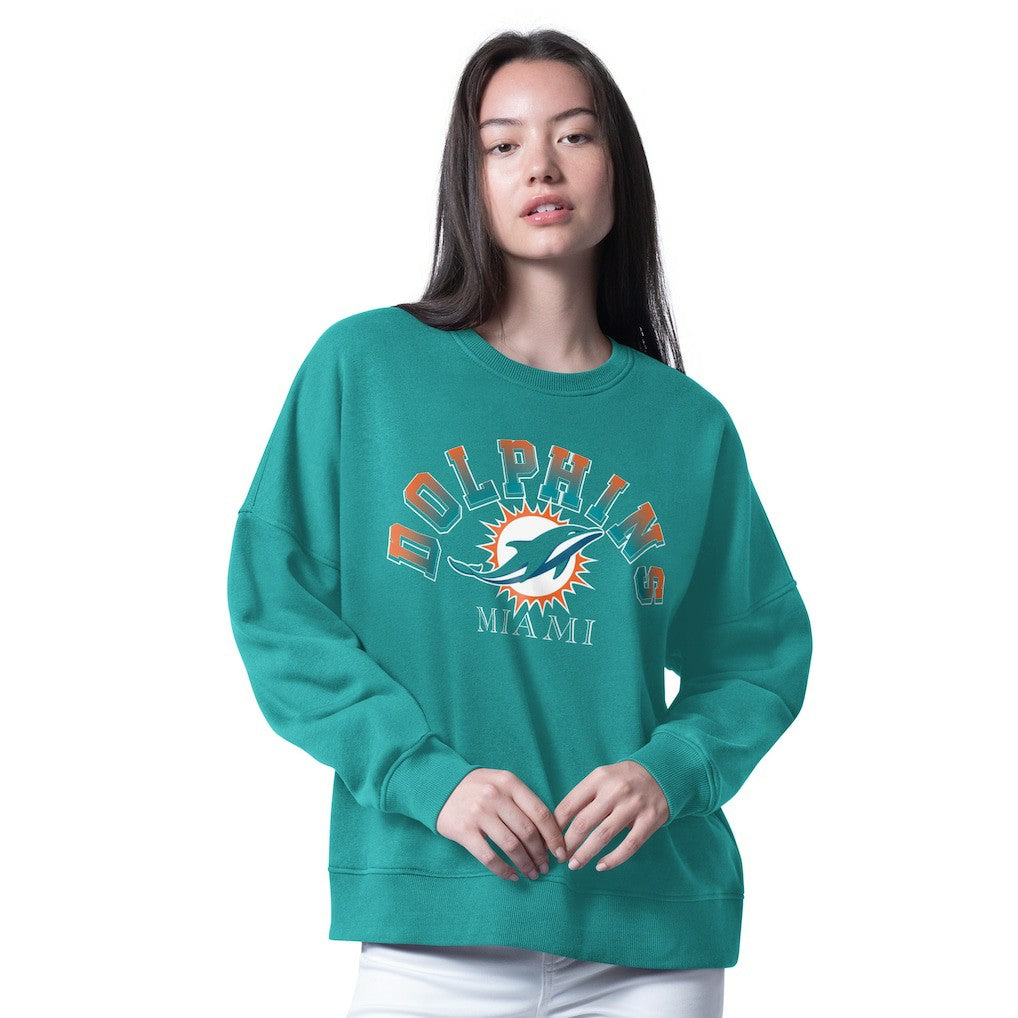 Miami Dolphins  G-III 4Her by Carl Banks Women's Oversized Feud Sweatshirt