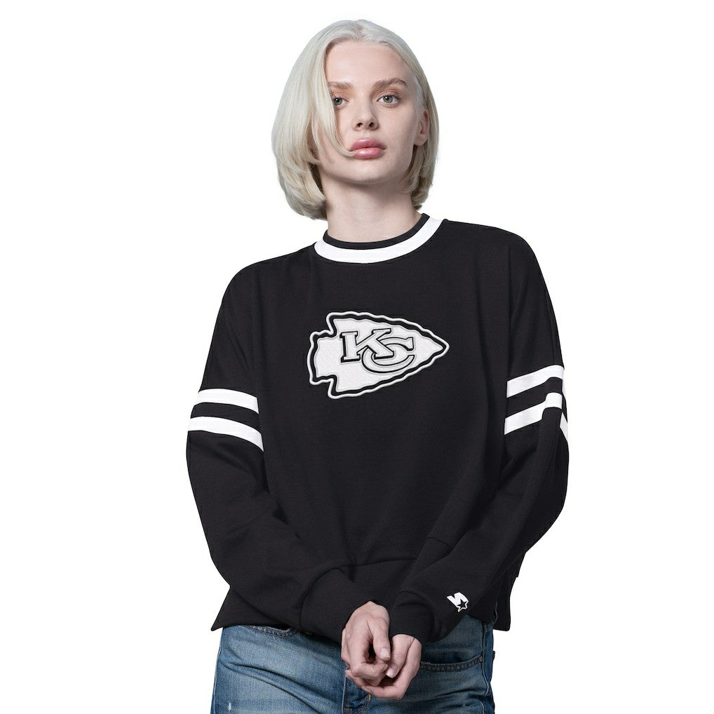 Kansas City Chiefs  Starter Women's Rally Drop Shoulder Cropped Sweatshirt