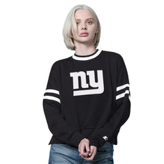 New York Giants  Starter Women's Rally Drop Shoulder Cropped Sweatshirt