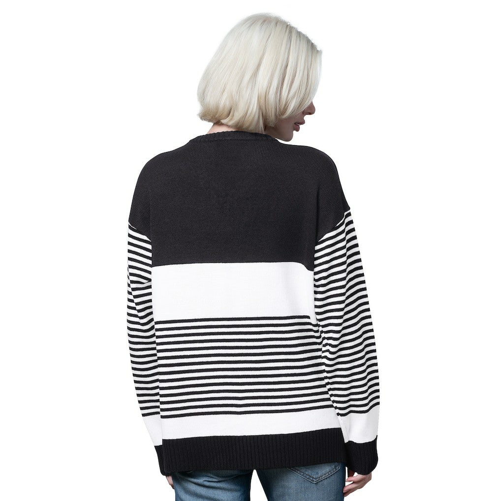 Washington Commanders  Starter Women's No Huddle Striped V-Neck Sweater