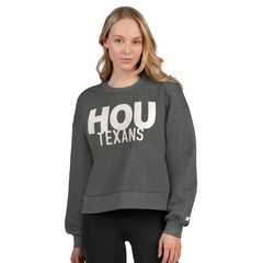 Houston Texans  Starter Women's Show Up Cropped Fleece Pullover Sweatshirt
