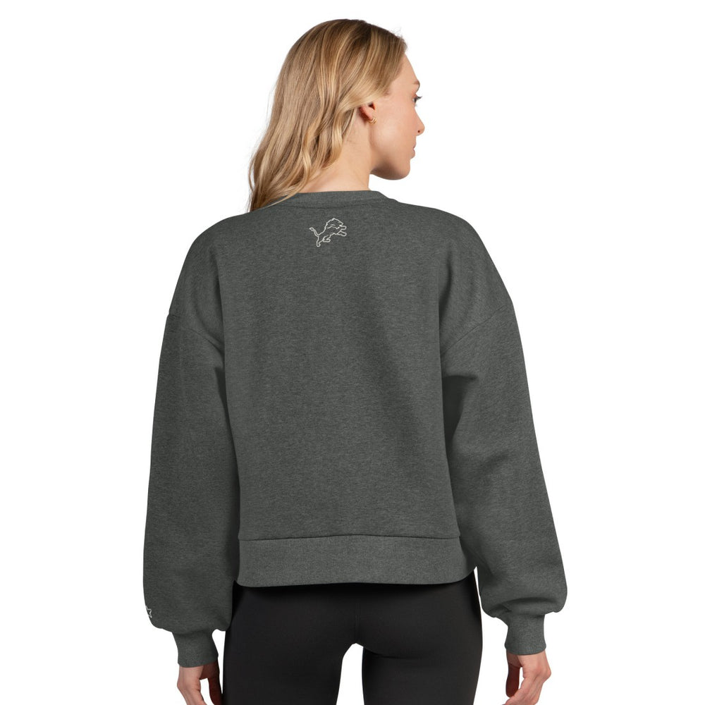 Detroit Lions  Starter Women's Show Up Cropped Fleece Pullover Sweatshirt