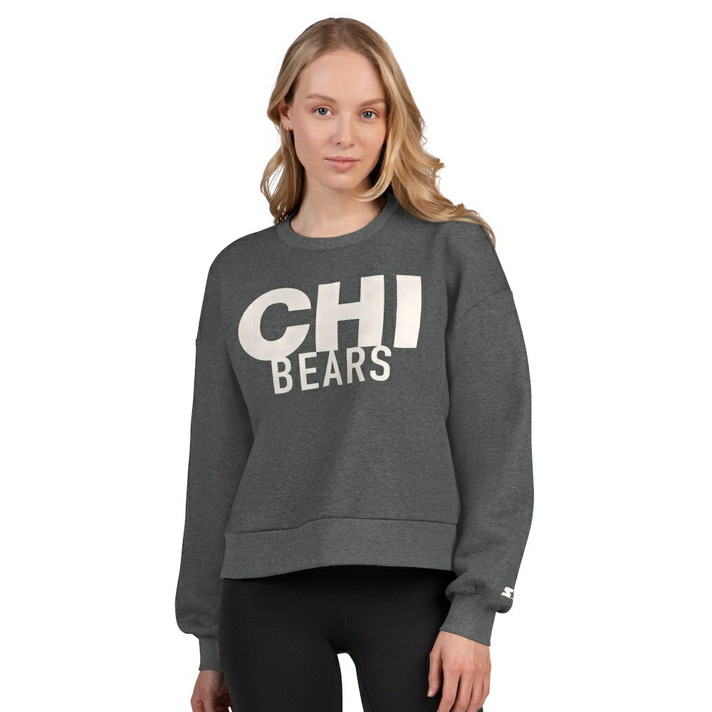 Chicago Bears  Starter Women's Show Up Cropped Fleece Pullover Sweatshirt