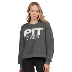 Pittsburgh Steelers  Starter Women's Show Up Cropped Fleece Pullover Sweatshirt