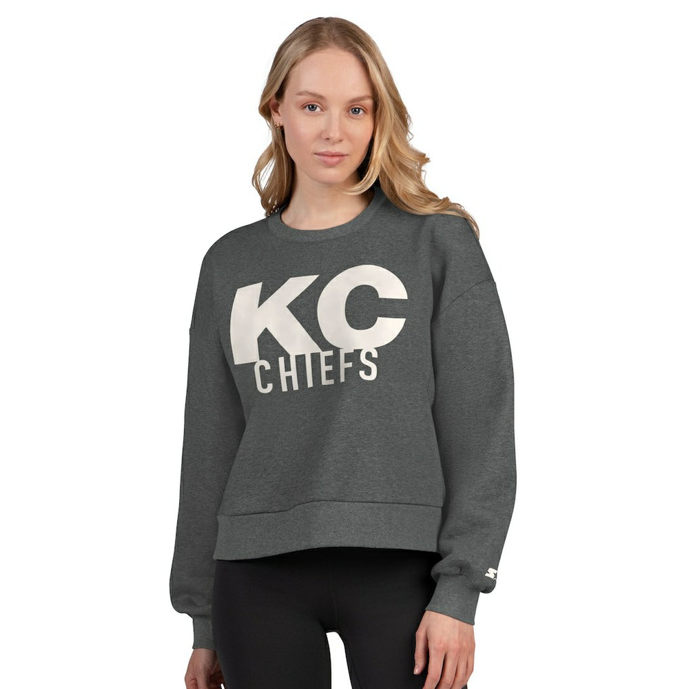 Kansas City Chiefs  Starter Women's Show Up Cropped Fleece Pullover Sweatshirt