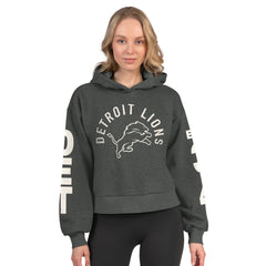 Detroit Lions  Starter Women's Star Player Cropped Fleece Pullover Hoodie