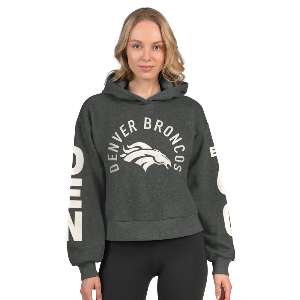 Denver Broncos  Starter Women's Star Player Cropped Fleece Pullover Hoodie