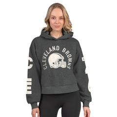 Cleveland Browns  Starter Women's Star Player Cropped Fleece Pullover Hoodie