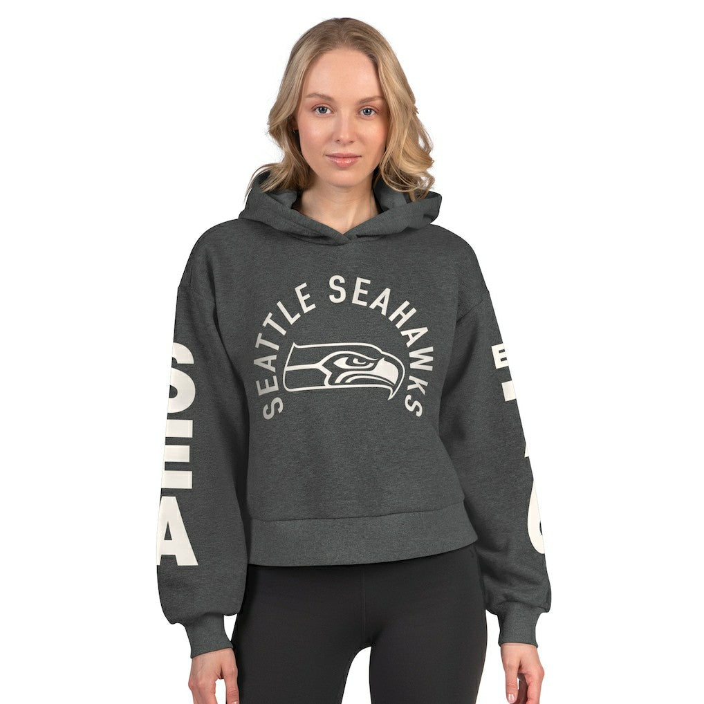 Seattle Seahawks  Starter Women's Star Player Cropped Fleece Pullover Hoodie