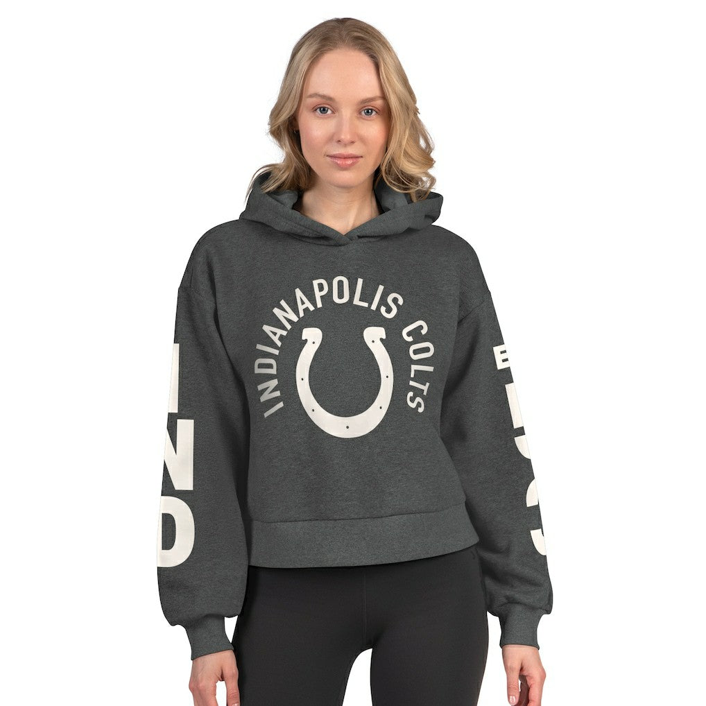 Indianapolis Colts  Starter Women's Star Player Cropped Fleece Pullover Hoodie
