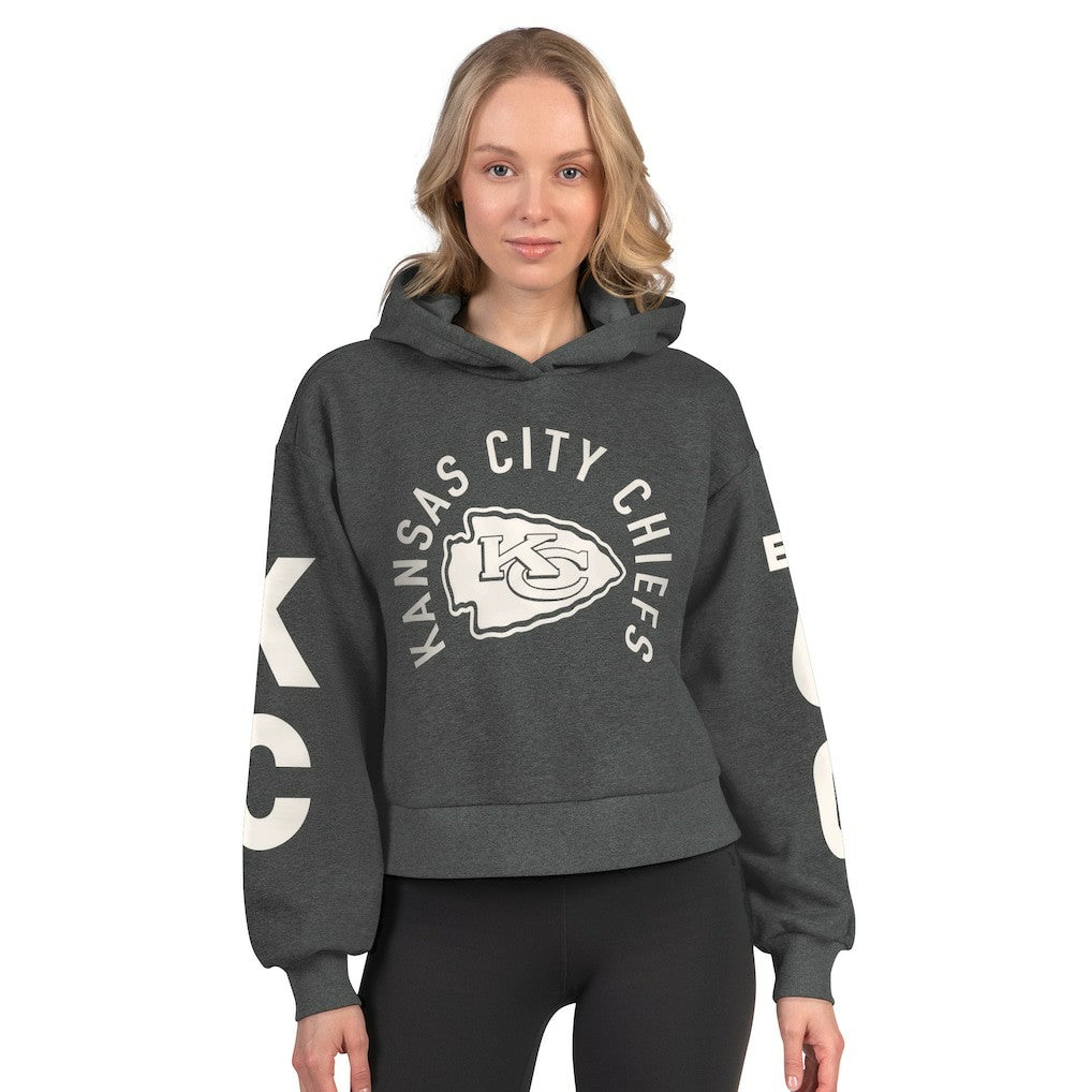 Kansas City Chiefs  Starter Women's Star Player Cropped Fleece Pullover Hoodie
