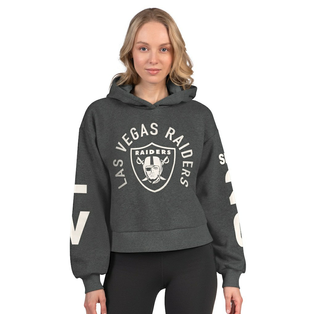 Las Vegas Raiders  Starter Women's Star Player Cropped Fleece Pullover Hoodie