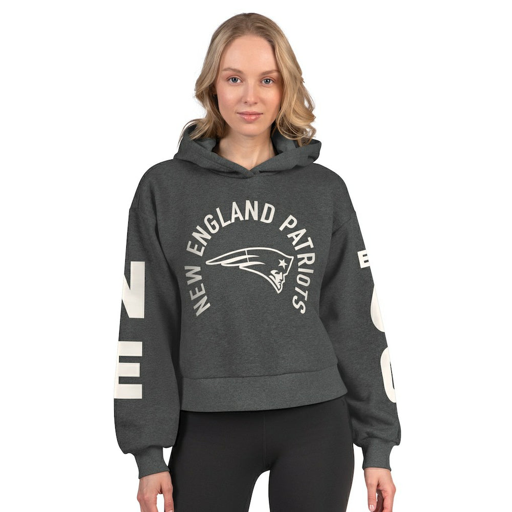 New England Patriots  Starter Women's Star Player Cropped Fleece Pullover Hoodie