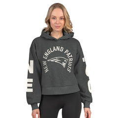 New England Patriots  Starter Women's Star Player Cropped Fleece Pullover Hoodie