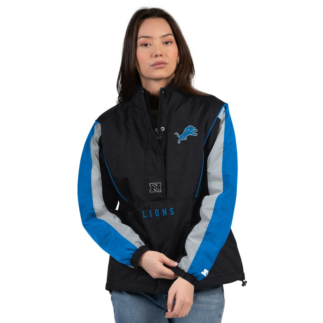 Detroit Lions  Starter Women's Thursday Night Gridiron Half-Zip Jacket