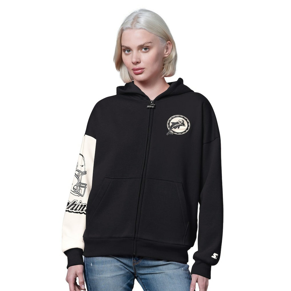 Miami Dolphins  Starter Women's 4th Down Full-Zip Hoodie