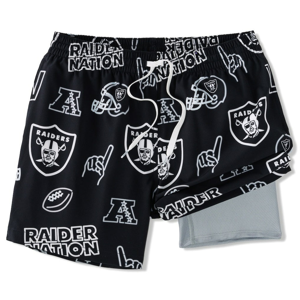 Las Vegas Raiders  Chubbies The Neon 5.5" Classic Lined Swim Trunks