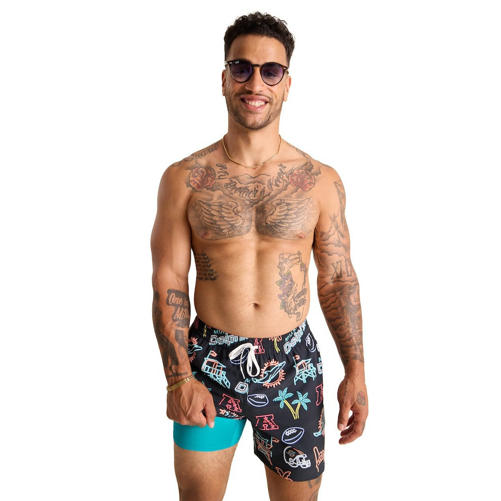 Miami Dolphins  Chubbies The Neon 5.5" Classic Lined Swim Trunks
