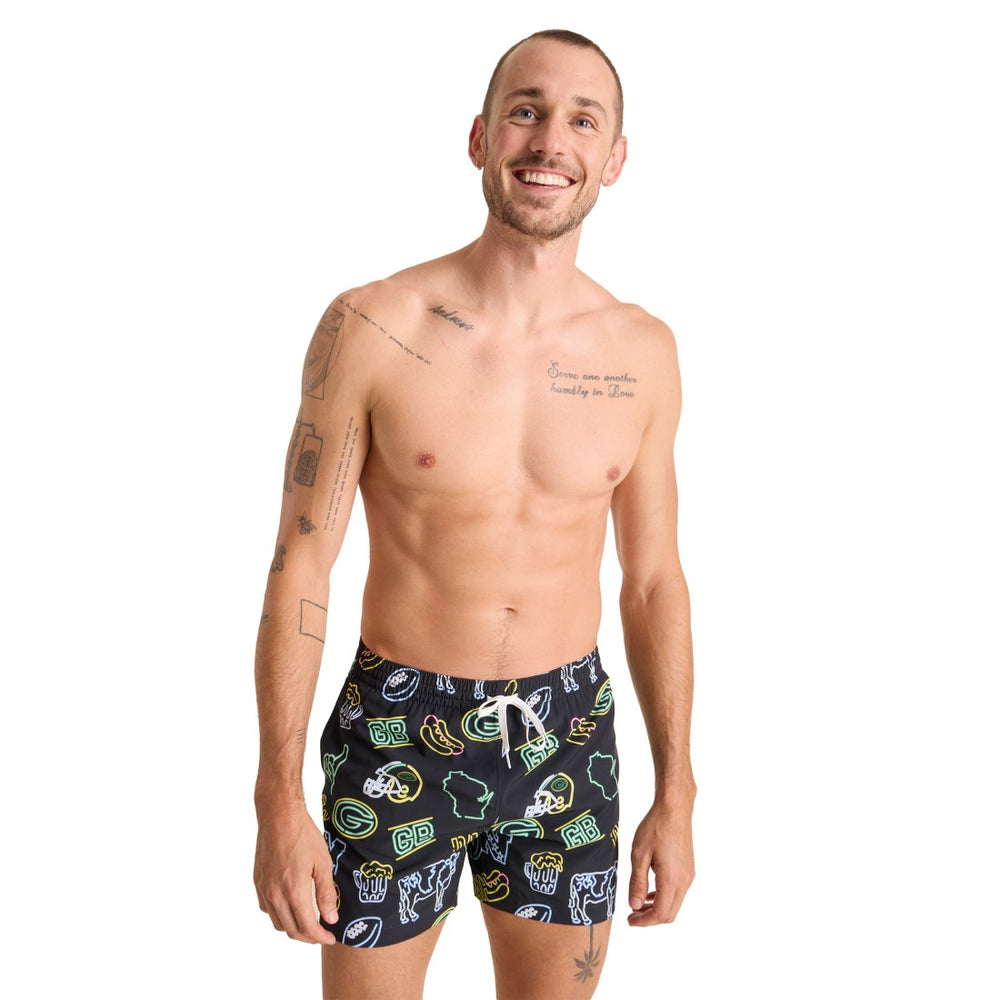 Green Bay Packers  Chubbies The Neon 5.5" Classic Lined Swim Trunks