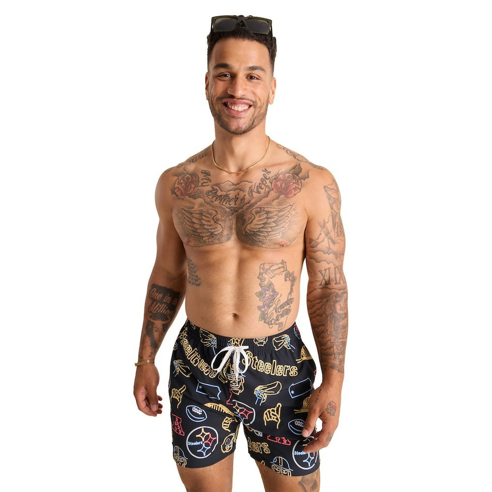 Pittsburgh Steelers  Chubbies The Neon 5.5" Classic Lined Swim Trunks