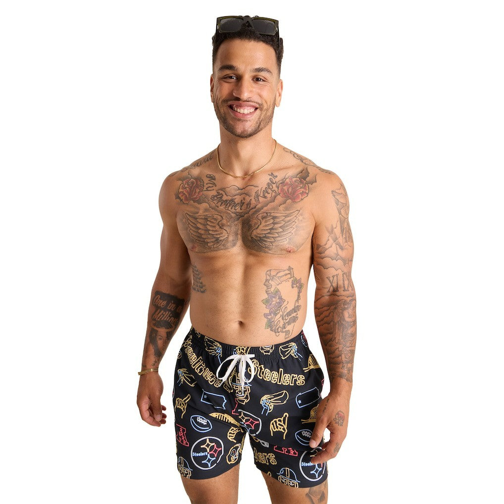 Pittsburgh Steelers  Chubbies The Neon 5.5" Classic Lined Swim Trunks