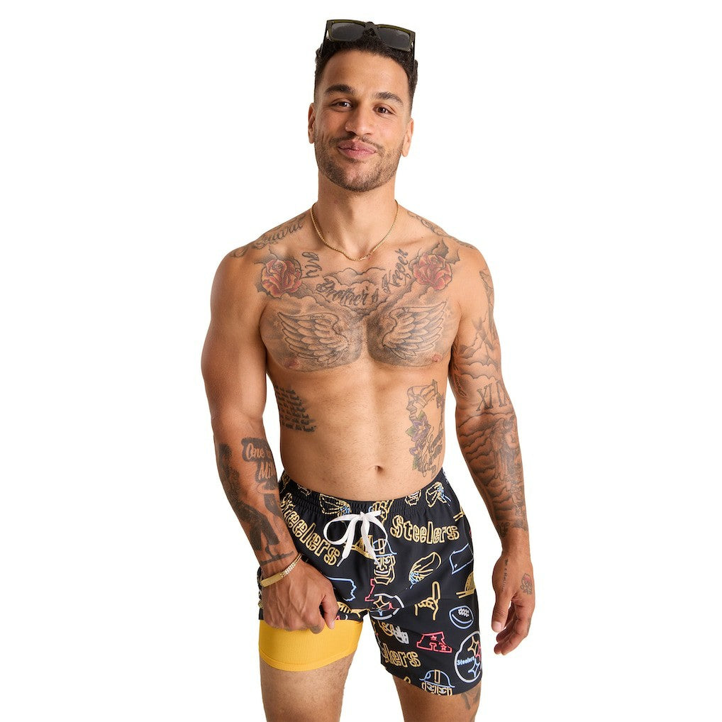 Pittsburgh Steelers  Chubbies The Neon 5.5" Classic Lined Swim Trunks