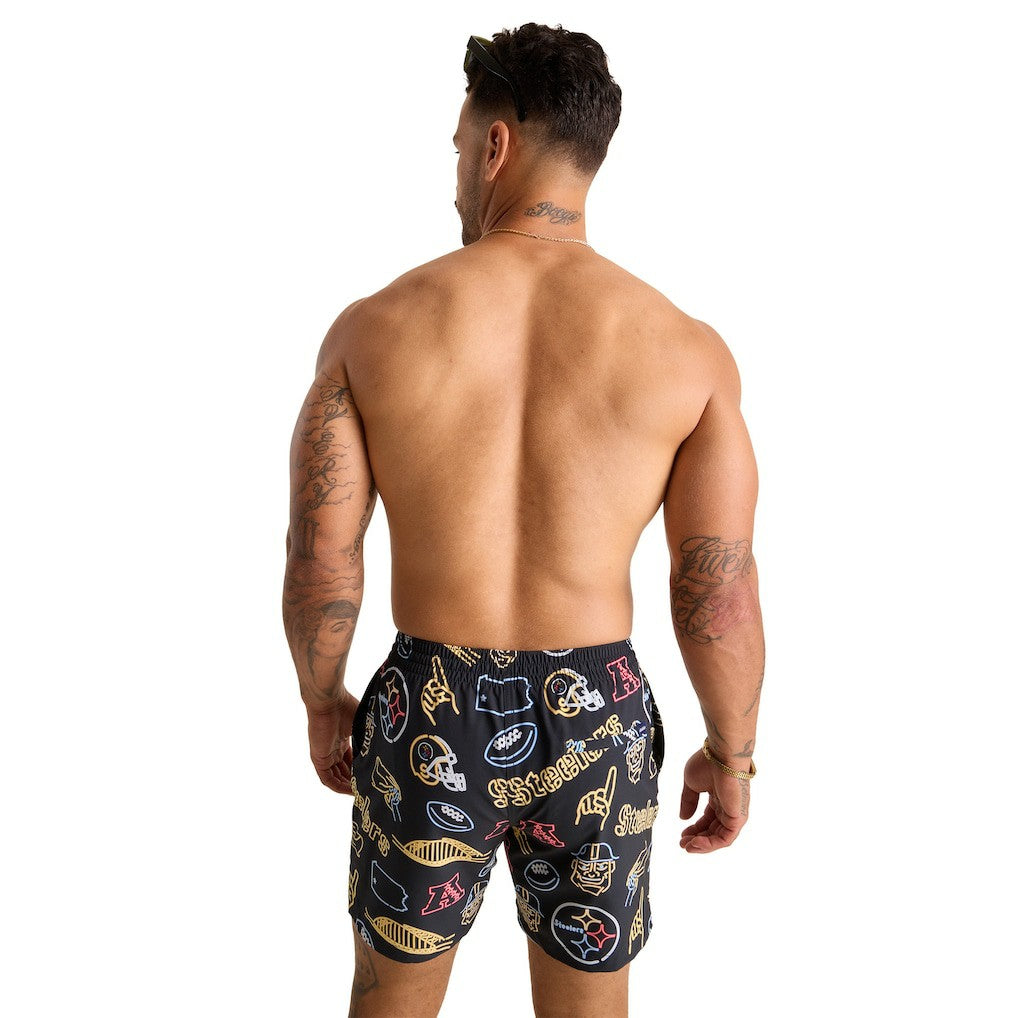 Pittsburgh Steelers  Chubbies The Neon 5.5" Classic Lined Swim Trunks