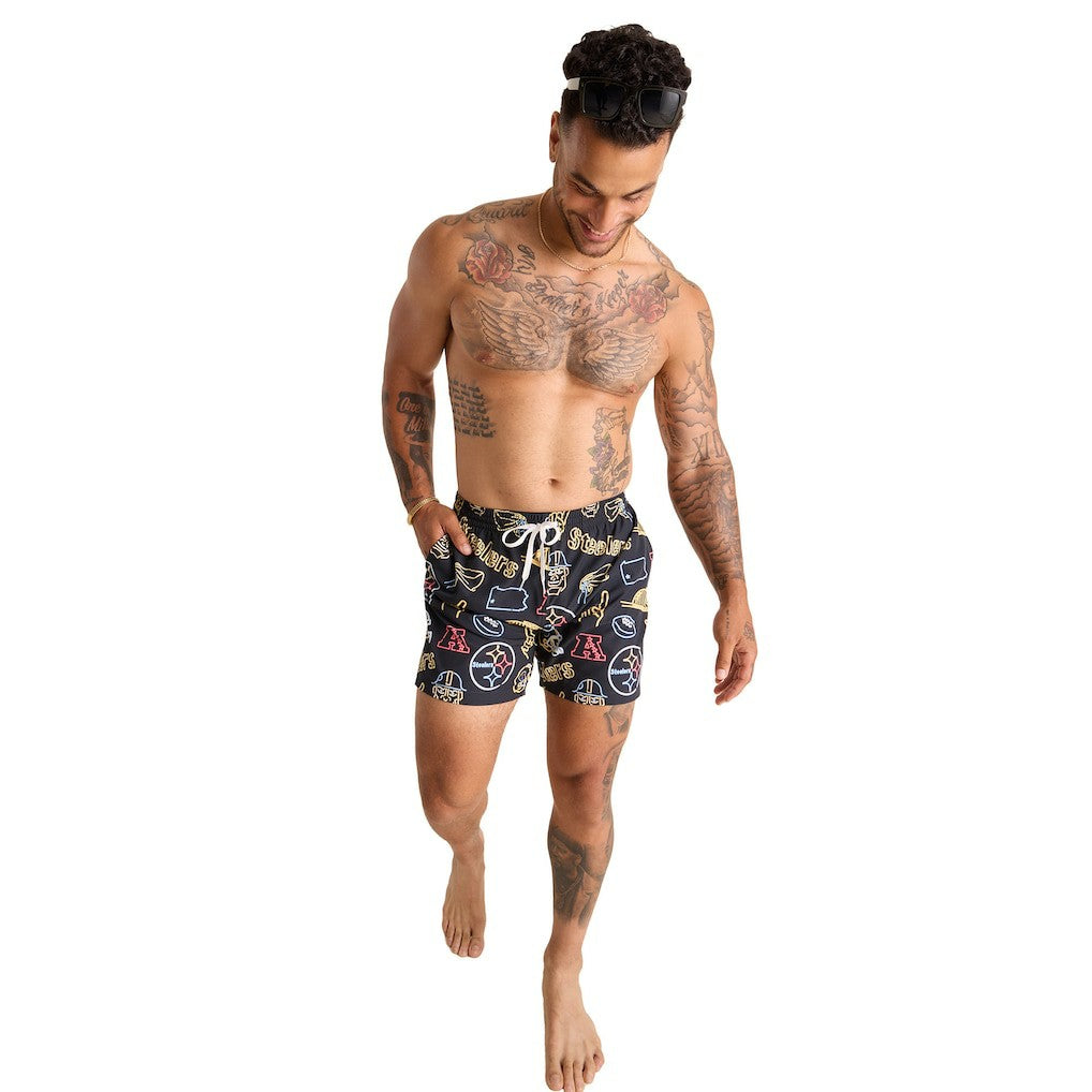 Pittsburgh Steelers  Chubbies The Neon 5.5" Classic Lined Swim Trunks