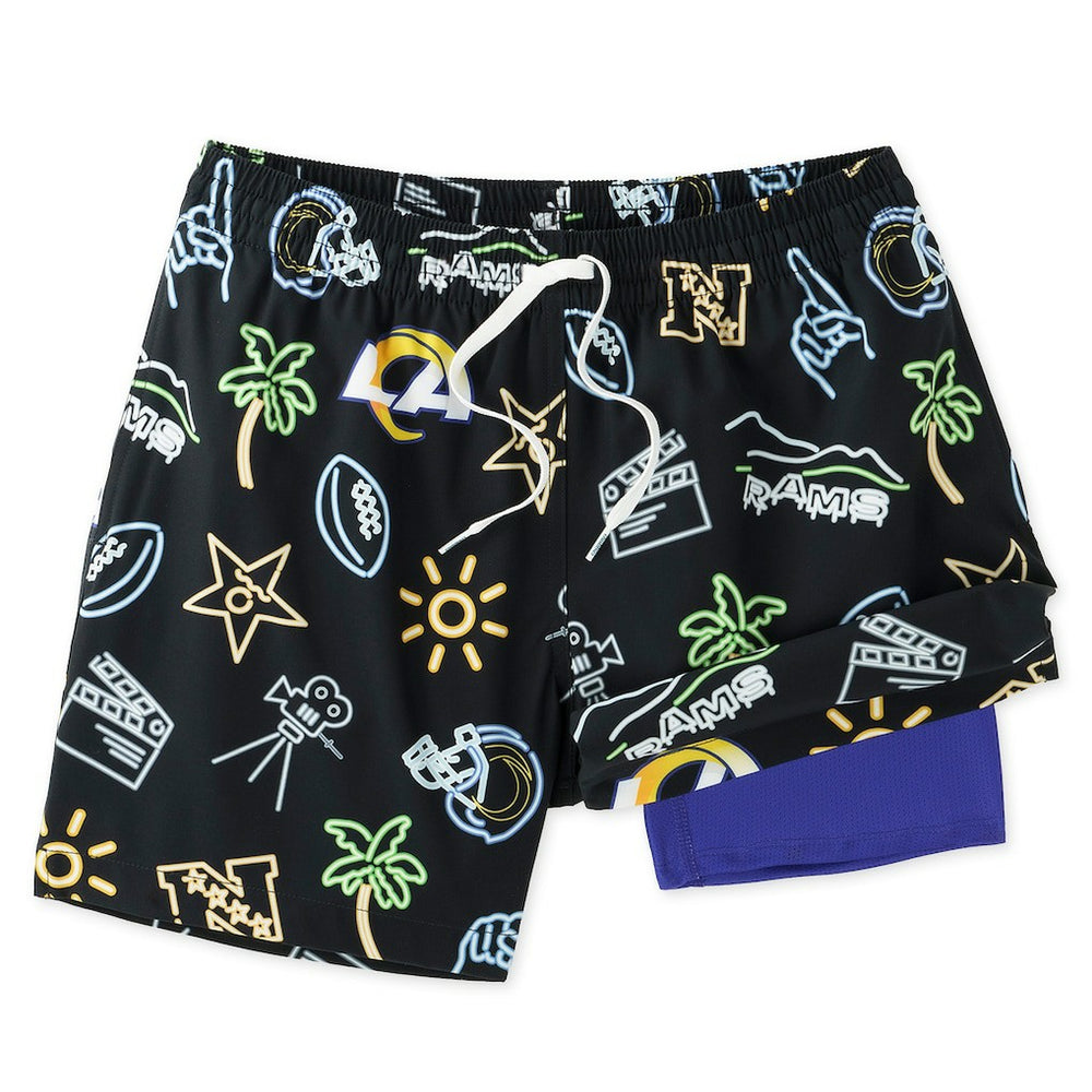 Los Angeles Rams  Chubbies The Neon 5.5" Classic Lined Swim Trunks