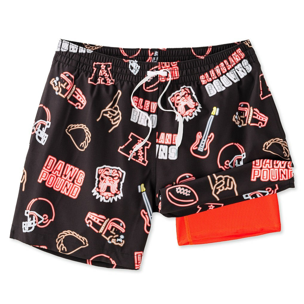 Cleveland Browns  Chubbies The Neon 5.5" Classic Lined Swim Trunks